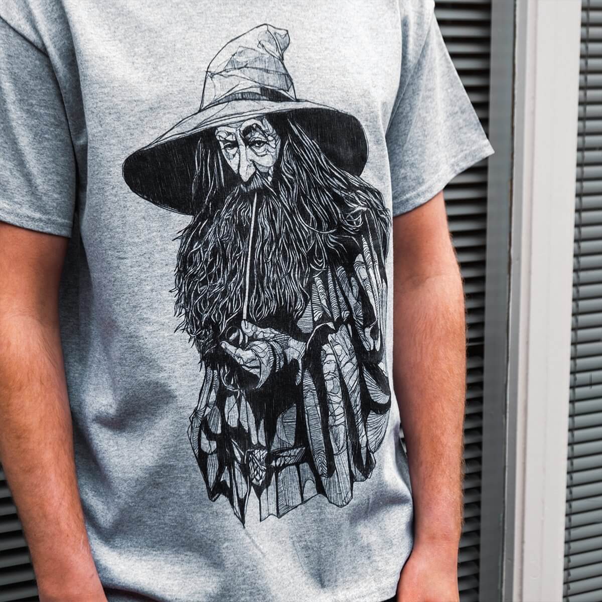 Gandalf the Grey - Lord Of The Rings - Grey T-shirt - Bearhug Classic - T-Shirt - © THE BEARHUG (CO.) LTD - The Bearhug (Company) Ltd -