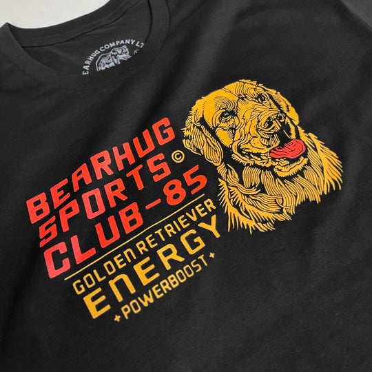 Golden Retriever Energy - Black T-shirt