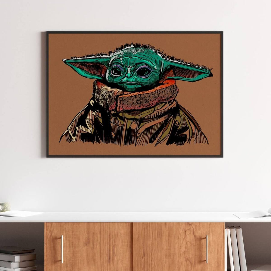 Baby Yoda Print - by Luke Dixon - Print - Artwork - Luke Dixon - The Bearhug (Company) Ltd -