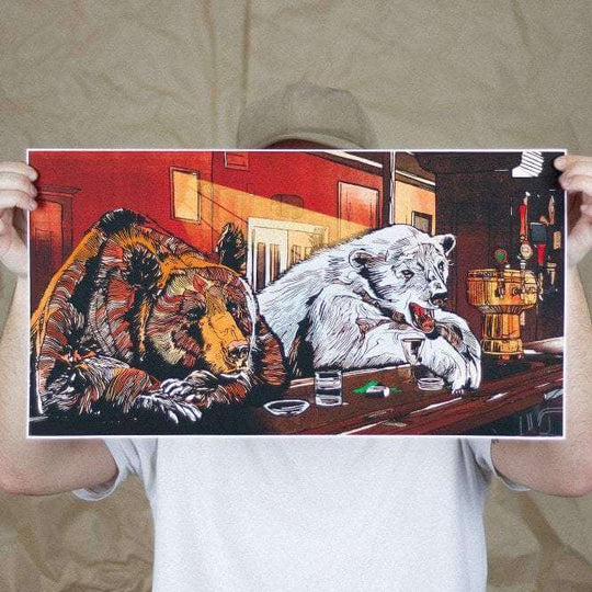 Bear Bar Print - by Luke Dixon - Print - Artwork - Luke Dixon - The Bearhug (Company) Ltd -