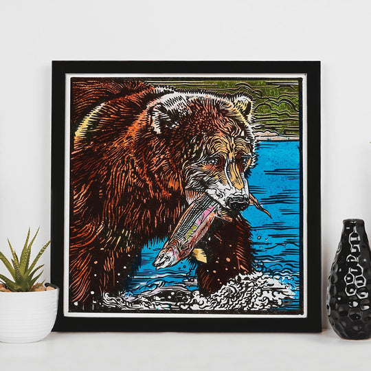 Bear Fish Print by Luke Dixon - Print - Artwork - LUKE DIXON - The Bearhug (Company) Ltd - Bear Fish Print by Luke Dixon