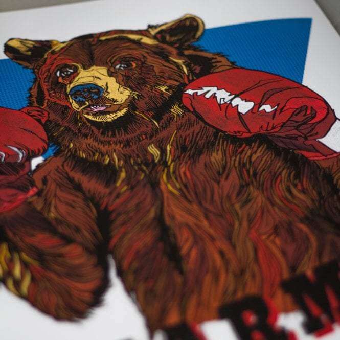 Boxing Bear Print - by Luke Dixon - Print - LUKE DIXON - The Bearhug (Company) Ltd -