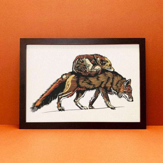 Foxeses Print - by Luke Dixon - Print - Artwork - Luke Dixon - The Bearhug (Company) Ltd -