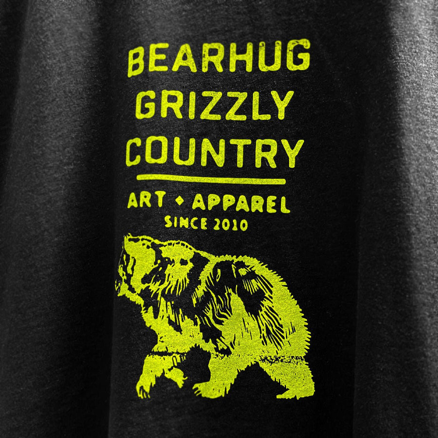 Grizzly Country Black T-Shirt - NEW COLLECTION - T-Shirt - The Bearhug Co. Ltd © - The Bearhug (Company) Ltd - Grizzly Country Black T-Shirt - NEW COLLECTION