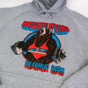 Weightlifting Bear - Grey Hoodie - Hoodie - © THE BEARHUG (CO.) LTD - The Bearhug (Company) Ltd -